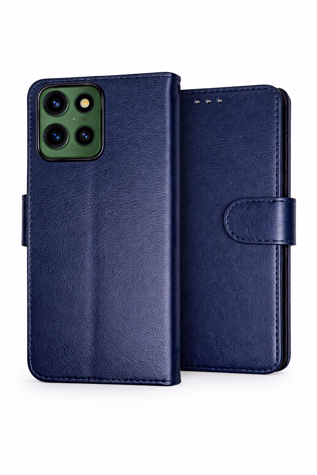 Motorola G-5G 2025 - Classic Leather Wallet - Navy Blue
